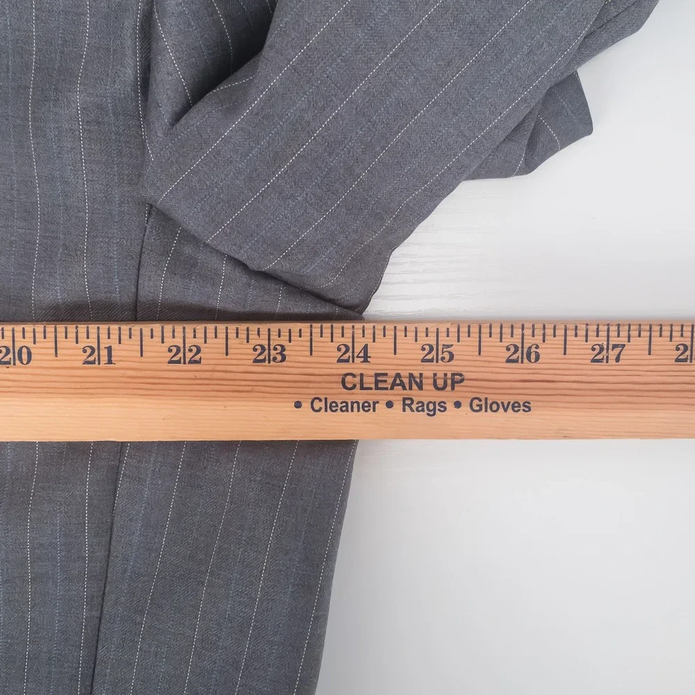 Ermenegildo Zegna Blazer Mens 58L Grey Pinstripe Trofeo Wool Neiman Marcus
